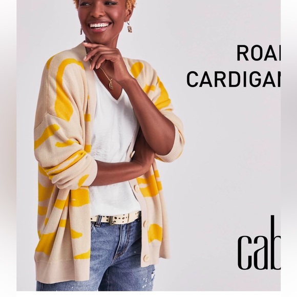 Cabi Roar Cardigan, Size Small, Yellow/Cream - Picture 7 of 10